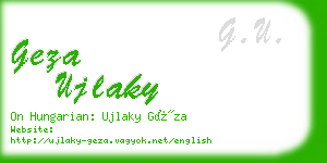 geza ujlaky business card